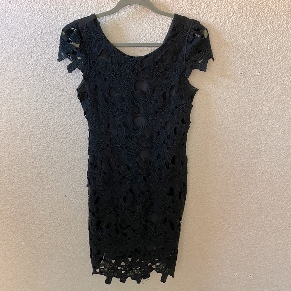 Black lace mini dress